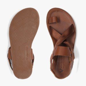 Vivo Barefoot Kuhu Acorn Brown Leather Sandals Women's Size 10